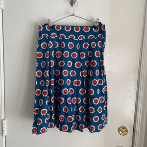Circus Retro Floral Circle Pleated Skirt Size UK12